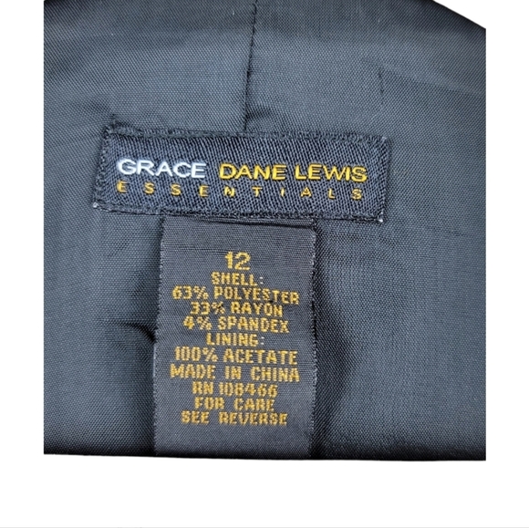 Grace Dane Lewis Essentials Black Fully Lined Single Button Blazer - Picture 6 of 6